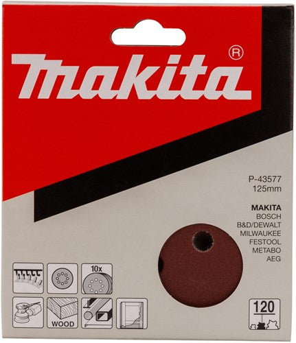 Makita Zubehör Schleifscheibe K120 125 rot v. - P-43577
