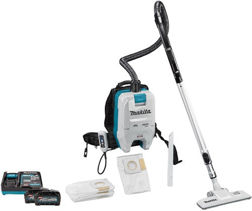 Makita vc008gm201 40v max Rückenstaubsauger | 2 x 4,0 Ah Akku + Schnellladegerät | im Karton vc008gm201