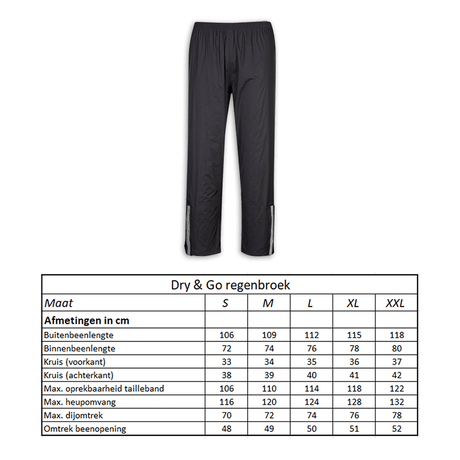 Regenhose Trockener Größe xxl