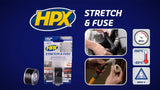 Hpx producten stretchfuse reparatietape silicone transparant 25mm x180m