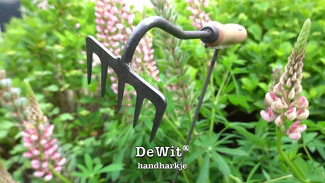 Die weißen Produkte Handrechen geschmiedet 5 Zähne Eschenstiel 14 cm entweißt