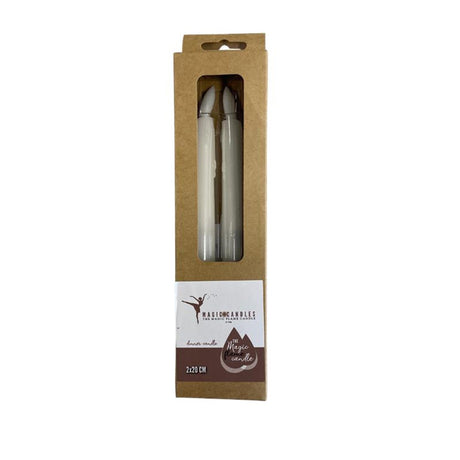 Magische Flammenkerzen, LED-Dinnerkerzentropfen, 20 cm, weiß, 2er-Set