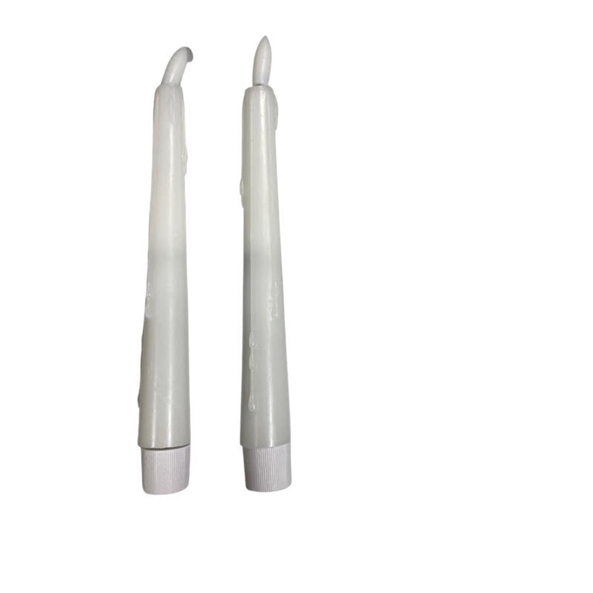 Kerzen mit magischer Flamme, LED-Dinner-Tropfen, 20 cm, weiß, 2er-Set