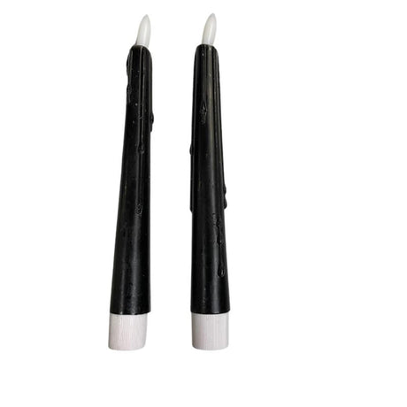 Magische Flammenkerzen, LED-Dinnerkerzentropfen, 20 cm, schwarz, 2er-Set