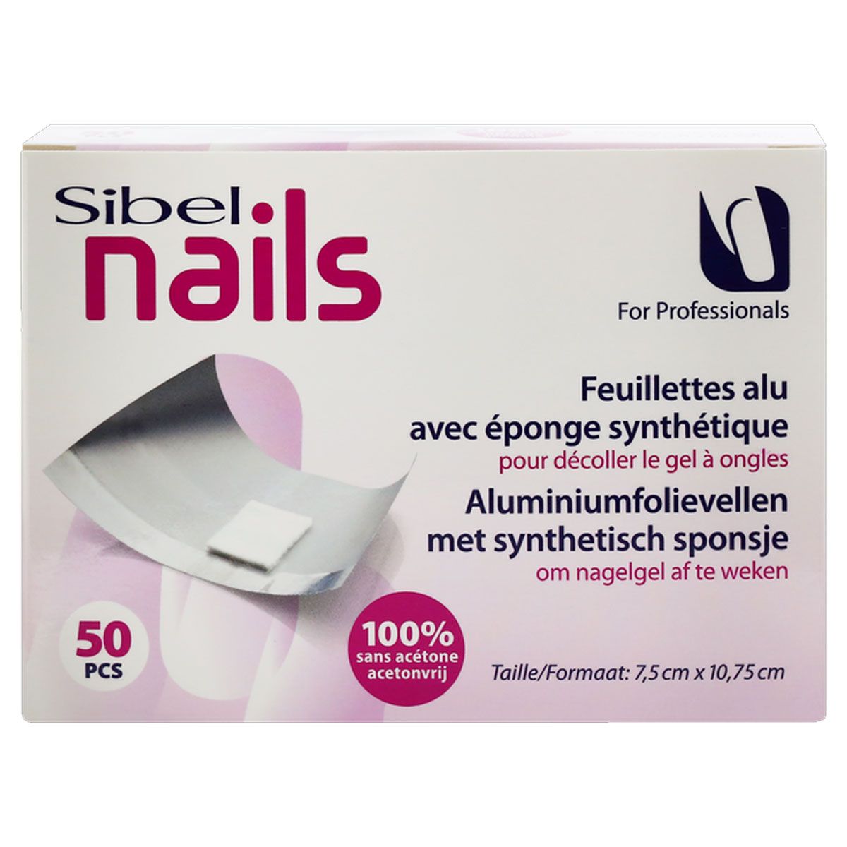 Sibel nagelt Aluminiumfolienplatten mit synthetischem Schwamm 50 Stk.