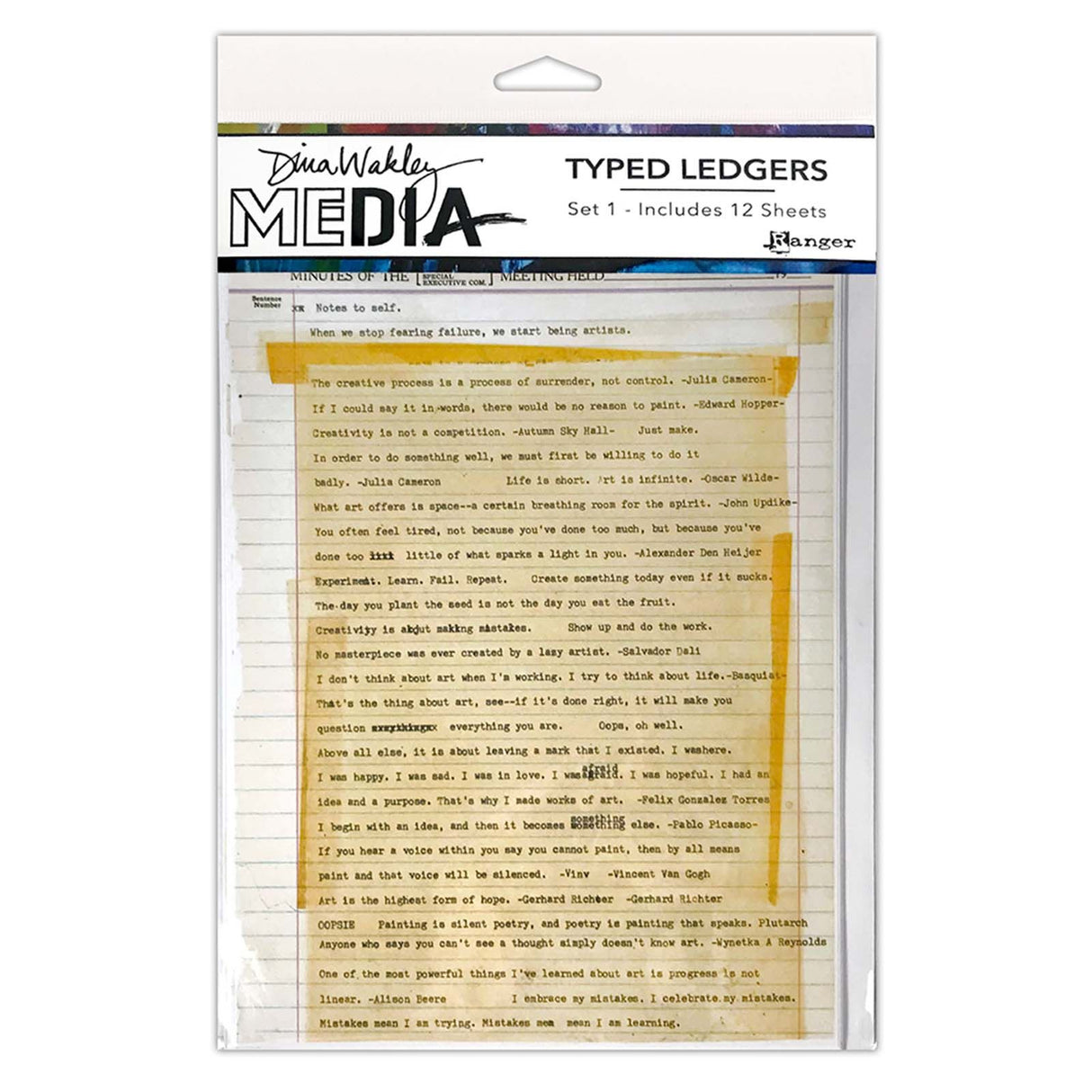 Ranger Ink Ranger • Dina Wakley Media Typed Ledgers Set 1 12 Blatt