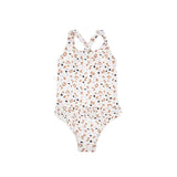 Leopard | Khakifarbener UV-Badeanzug für Mädchen