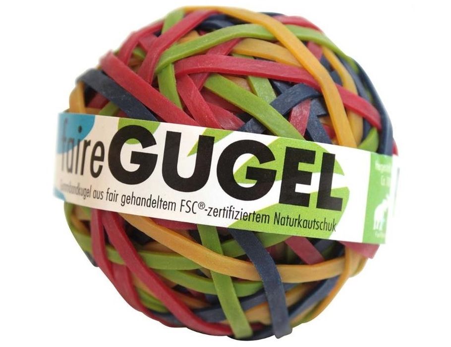 Grüne faire Gummibänder - Naturkautschuk - 180 Stück auf Kugel