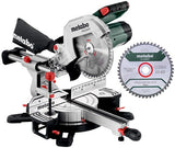 Metabo afkortzaag kgs 254 m set met trekfunctie | nieuwste model - met 2e zaagblad - 613254900