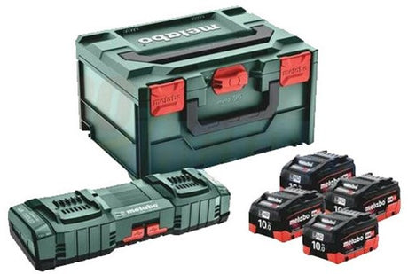 Metabo 685143000 | LiHD-Basisset 18 V in x 215 (4 x 10,0 Ah-Akku + ASC 145 Duo-Ladegerät) – 685143000