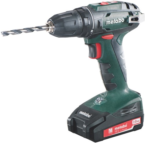 Metabo bs 18 | 18 Volt 2,0 Ah Akku-Bohrschrauber 2x2 Ah Li-Ion, Ladegerät SC 30 – 602207560
