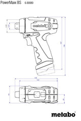 Metabo bs basic Akku-Bohrschrauber | 12V | 2x2 Ah Li-Power | Ladegerät LC 12 | im Kunststoffkoffer - 600984500