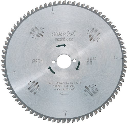 Metabo Kreissägeblatt Multi Cut HW CT ø 254 mm, 80t fz tz - 628093000