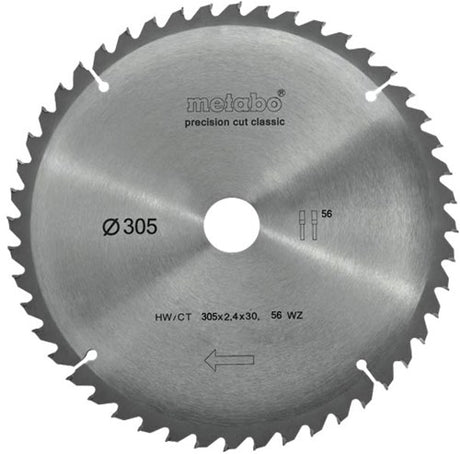 Metabo Kreissägeblatt Präzisionsschnitt HW CT ø 305 mm, 56 WZ 5°neg - 628064000