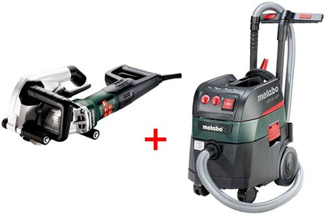 Metabo MFE 40 Wandschlitzfräse 1900 Watt, 40 mm Tiefe mit 125 mm Scheiben + ASR 35 l ACP Baustaubsauger