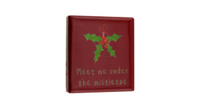 Magneettegeltje 5x5cm meet me under the mistletoe