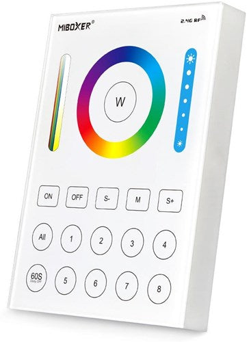 Mi-light miboxer rgb-cct draadloze opbouw schakelaar 2.4g 8-zones wit - led0203