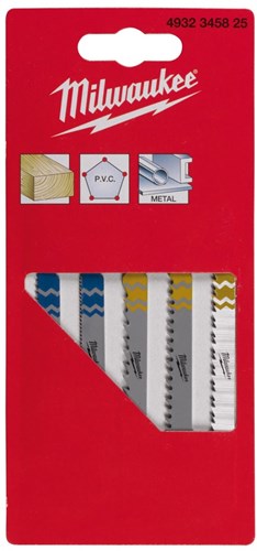 Milwaukee 4932345825 5-teiliges Profi-Set Stichsägeblatt-Set – Holz, Metall, Kunststoff