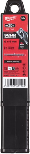 Milwaukee Zubehör SDS-Plus Bohrhammer RX4 6 x 160 x 100 mm (10 Stück) – 4932352043