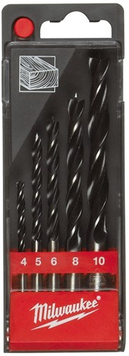 Milwaukee 4932352465 5-teiliges Holzbohrer-Set – 4 5 6 8 10 mm