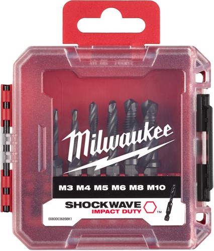 Milwaukee accessoires milwaukee boor tap combinatie | 1 4 hss-g | combi drill tap set - 4932498267