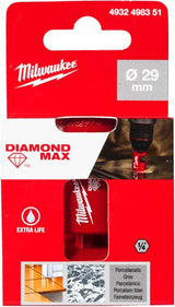 Milwaukee accessoires milwaukee boren | diamond max™ | 1 4 nat droog | 29 mm 1 4 hex - 4932498351