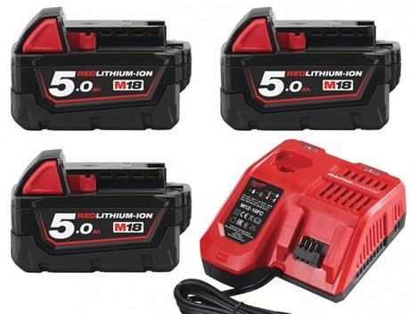 Milwaukee M18 Nrg-503 – Multi-Ladegerät M12-18 FC + 3 x M18 5,0 Ah Akku