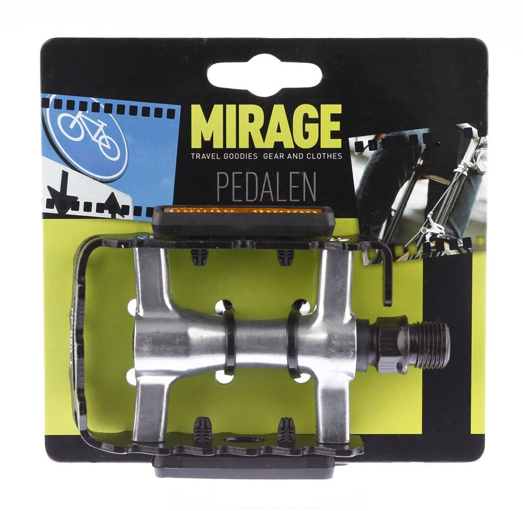 Mirage atb pedale alu srebro+reflektor blister 1500969