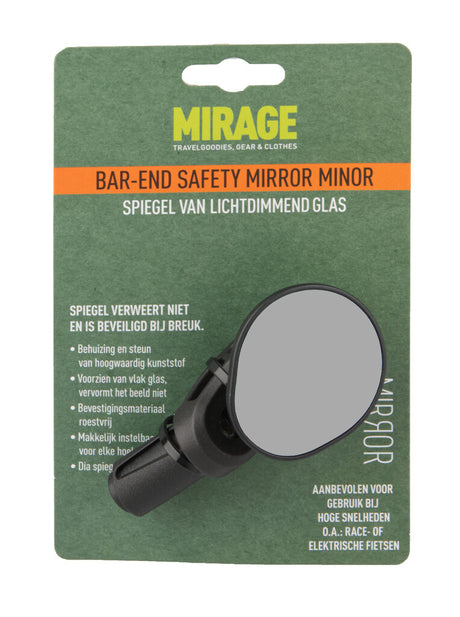 Miroir mirage avec bouchon mineur bar-end gauche droite noir