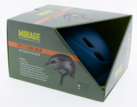 Buzaglo mirage urban helm e-bike led 55-58cm mat blauw