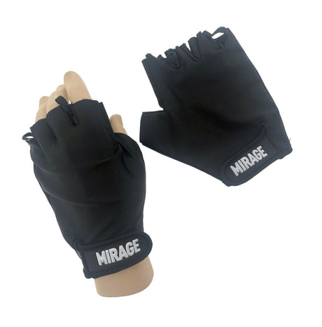 Mirage Lycra Handschuh Größe M Gel Schwarzer kurzer Finger auf Karte