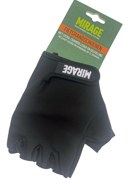 Mirage Lycra Handschuh Größe M Gel Schwarzer kurzer Finger auf Karte