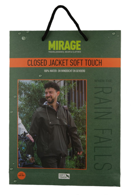 Mirage Regenmantel Niederschlag geschlossene Jacke - Größe M - Hergestellt aus Polyester weicher Berührung - Earl Grey