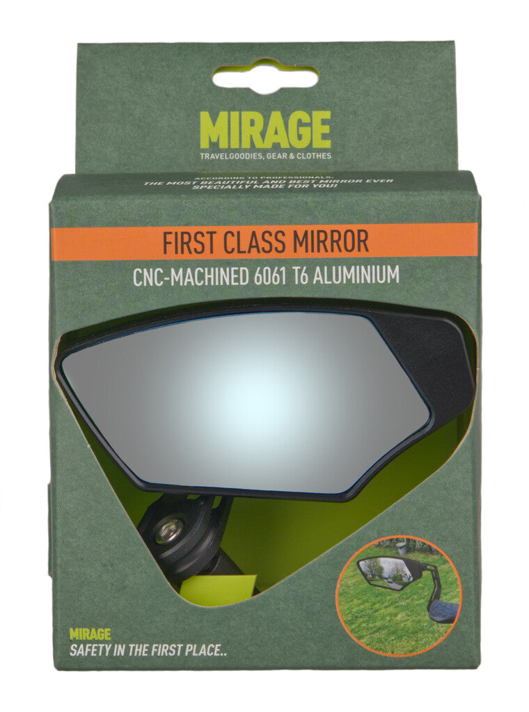 Mirage Mirror Bar-End Turning Luxury Sembally Glass Black Metallic on Card