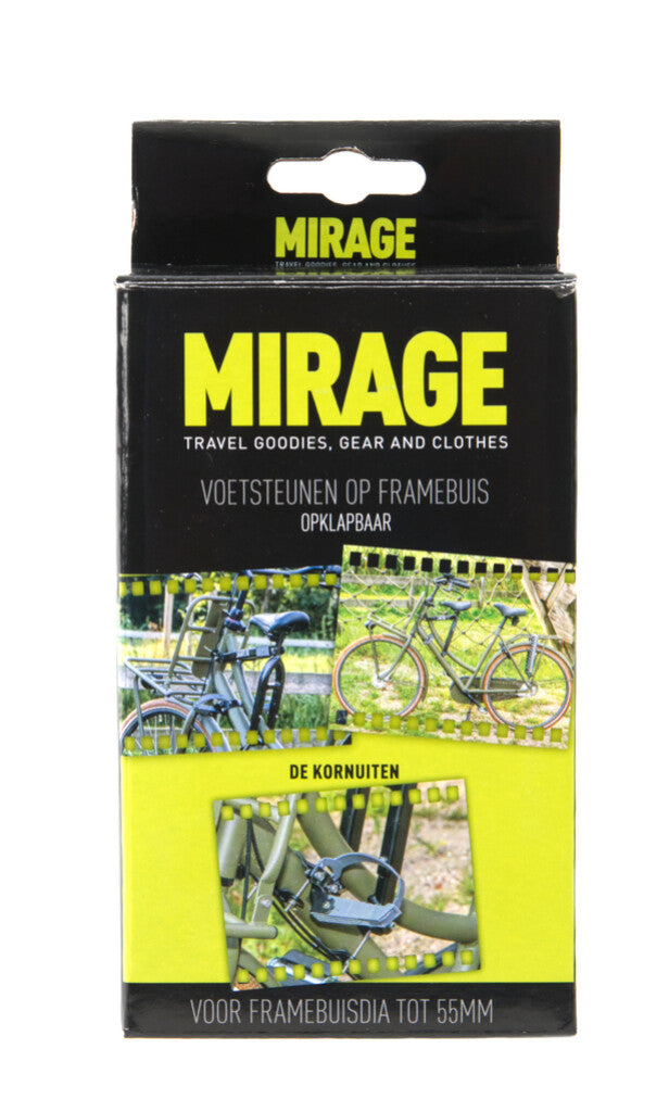 Mirage footrests with rubber belt including frame tube clamp