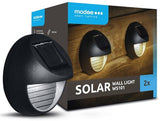 Modee LED-Solar-Wandleuchte 8 cm, 2er-Set, warmweiß – 5099160