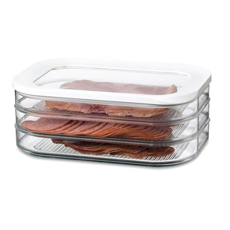 Mepal Modula Fleischbox – 550 ml 3-lagig – Frischhaltebox – Weiß