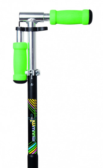 Muuwmi Neon 2-Rad-Kindstep LED Faltbares Fußbremse schwarz grün