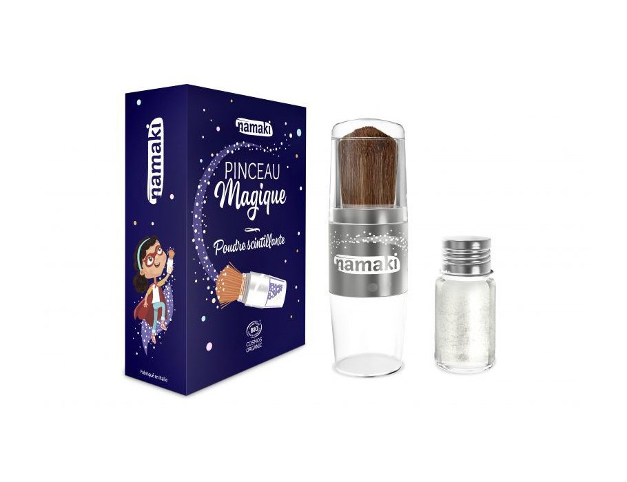 Namaki Glitzer-Puderpinsel für Kinder – Silber