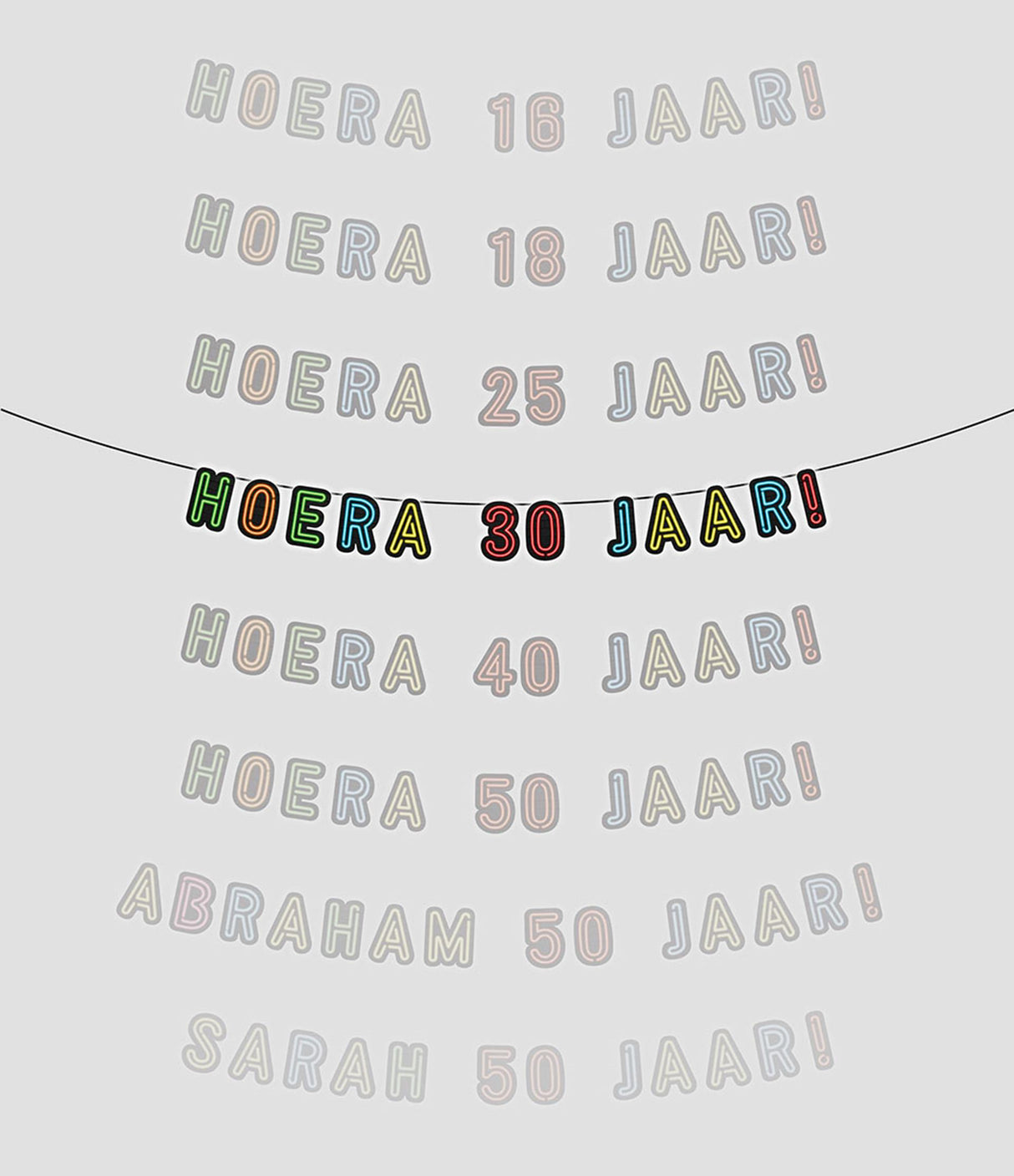 Paperdreams Neongirlande Hurra 30 Jahre!