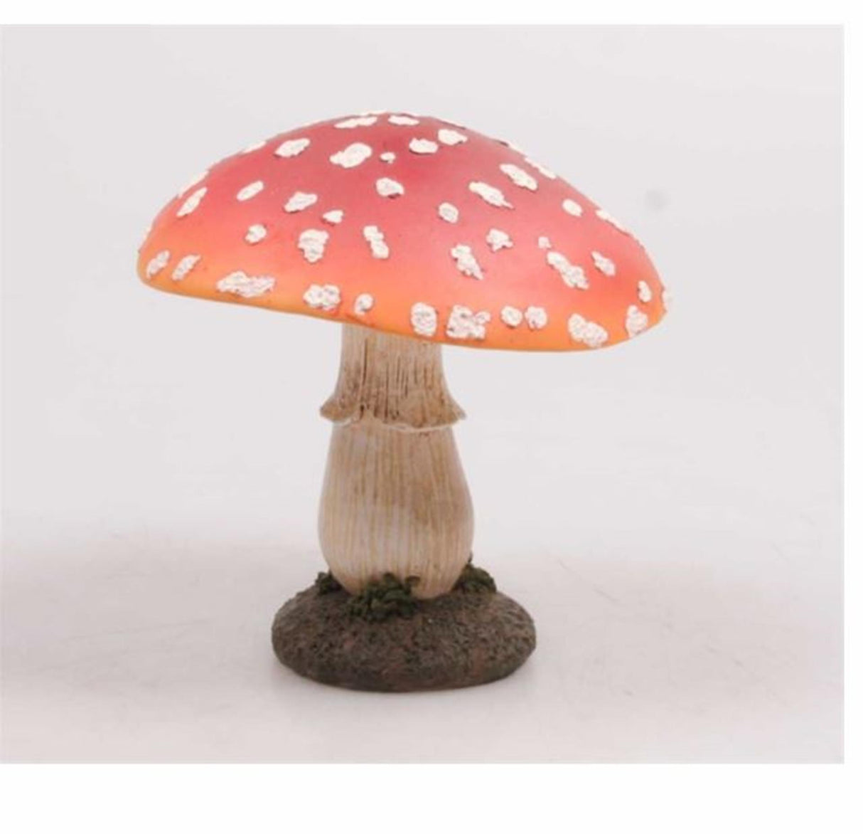 Season inspired decoration tuinbeeld paddenstoel rood met witte stippen polystone 7x7x10 cm