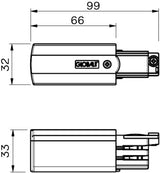 Nordisches Verbindungsstück für. Schiene schwarz links 3-phasig 5050016