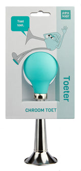 Radsporthorn Pexkids Chrom mit einem grünen Squeez