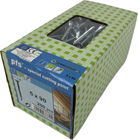Pgb-europe pfs+ | spaanplaatschroef pfs+ vzk-t ø 5,0x90 zn t20 | 200 st - pfwvtg001005000903