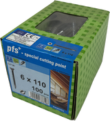 Pgb-europe pfs+ | spaanplaatschroef pfs+ vzk-t ø 6x110 zn | 100 st - pfwvtg001006001103