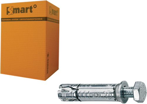 Pgb-europa smart | Keilbolzen mit Gewindebolzen m6x35x70 verzinkt | 50 Stück sm000t0010600703