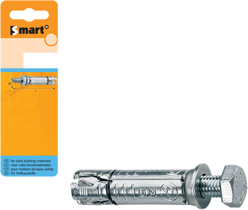 Pgb-europa smart | Keilbolzen mit Gewindebolzen m6x35x80 verzinkt | 4 Stück sm000t001060080h
