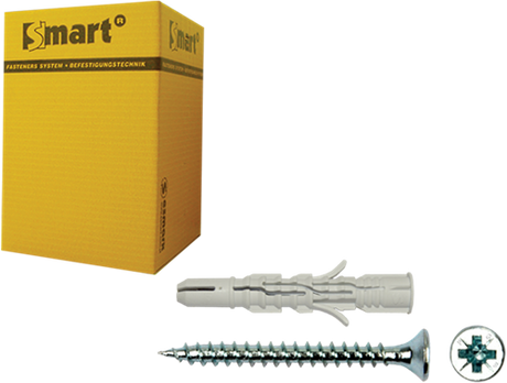 Pgb-europe smart | plug nylon + schroef vk ø 6x120 nzn | 25 st sm0lpsn0108061203