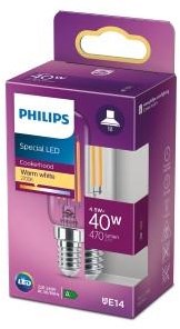 Philips led buislamp t25 e14 4,5-40w 2700k filament helder blister - 5100024