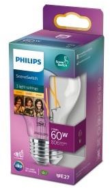 Philips led gls e27 7,5-60w filament helder sceneswitch blister - 5102525